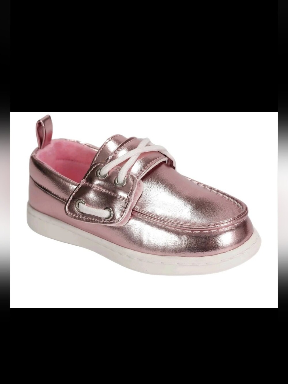 Metallic Pink Wonder Nation Toddler Girl Boat Shoe